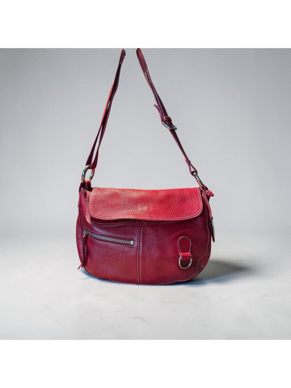 Furla Red Pebbled Leather Crossbody or Shoulder Bag